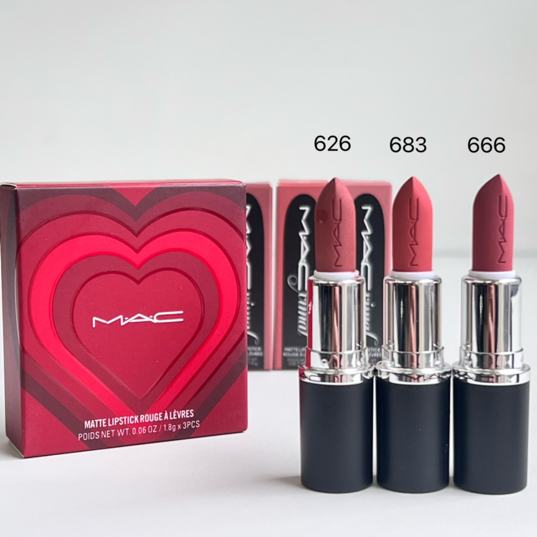 MAC ximal matte silky lipstick Valentine's 3pcs set